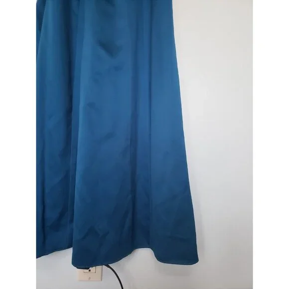 Jump Apparel Juniors 13/14 Prom Dress Homecoming Teal Maxi Strappy Low Open Back